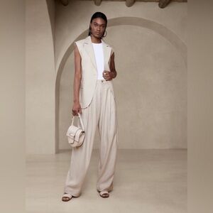 NWT! Banana Republic Lena Wide-Leg Linen-Blend Pant - Size 14💛